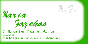 maria fazekas business card